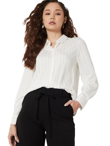 Max Women Striped Shirt (Off White_XL)