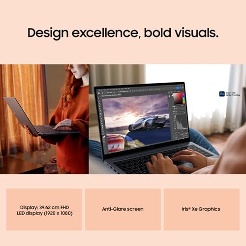 Samsung Galaxy Book4 (Gray, 16GB RAM, 512GB SSD) | 15.6" Full HD Screen | Intel Core i7 1355U Processor | Windows 11 Home | MS Office 2021 | Fingerprint Reader | Intel Iris XE Graphics | RJ45 LAN Port