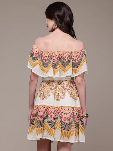 Label RITU KUMAR Pink Kiara Off-Shoulder Short Dress