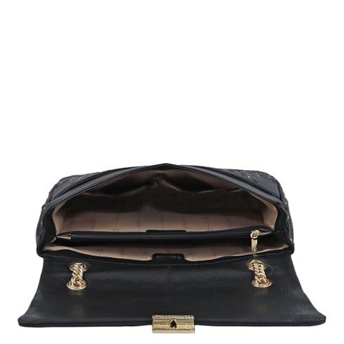 Da Milano Leather Shoulder Bag for Women - Black