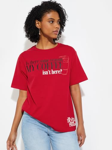 Max URB_N Women Oversized The Devil Wears Prada T-Shirt (Red_S)
