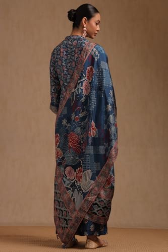 Soch Women's Dola Silk Salwar Suit Set (EWA5CD22087_Blue