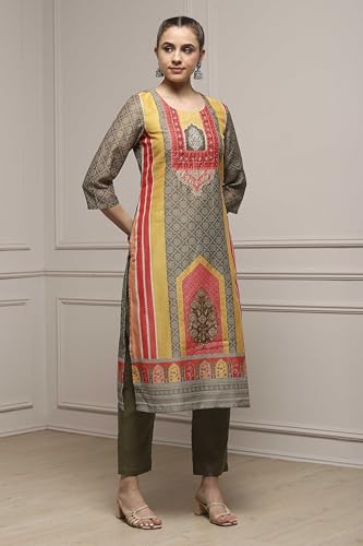 Biba Women Assorted Chanderi Blend Printed Embroidered Unstitched Suit Set_FREE SIZE