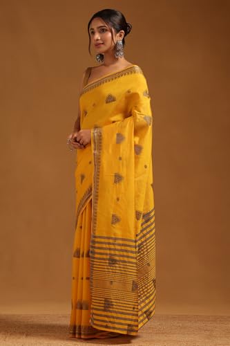 Soch Womens Yellow Art Silk Woven Design Saree