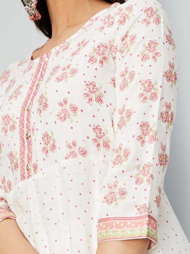 Max Women's Rayon Blend Kurta Set (QRCTKST42071OFF White_Off