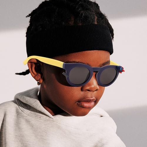 Karsaer Kids Stylish Sunglasses for Boys Girls Children Round UV 400 Protection Polarized Glasses (Age 3 to 8 years) E1373