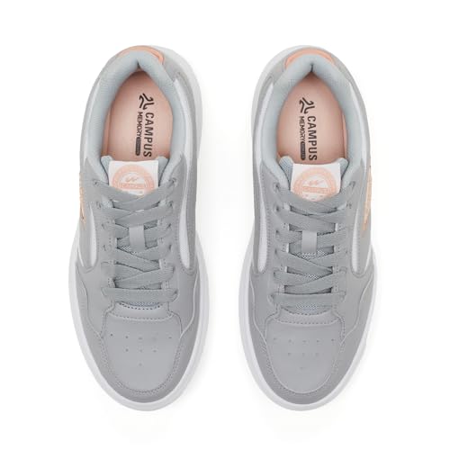 Campus Women's Mighty L.Gry/WHT Sneakers - 6UK/India 1 Pair