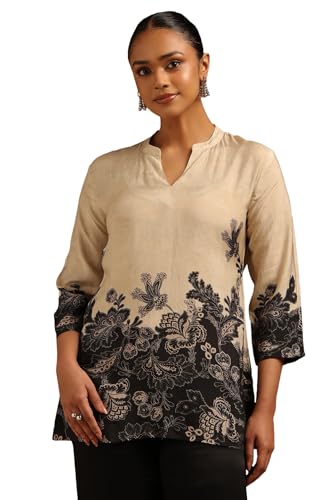 Soch Womens Off White Muslin Floral Tunic