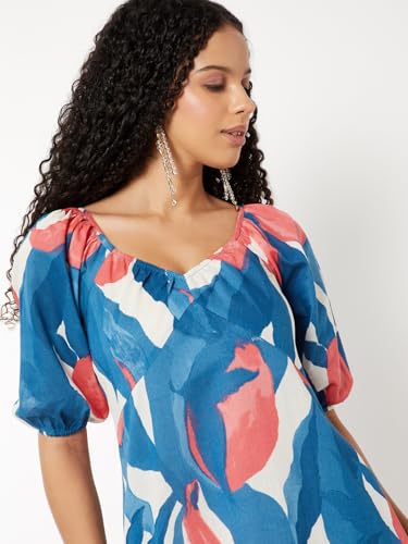 Max Women's Cotton A-Line Below The Knee Dress (NP59003_Multi