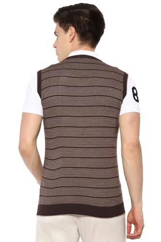 Louis Philippe Men's Sweater (LPSWMRGPM51576_Chocolate Brown_XXL)