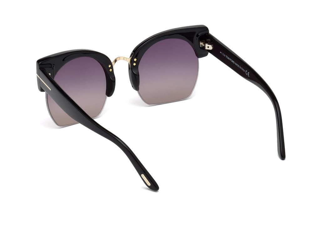 Tom Ford UV Protected Black Bug Eye Half rim Sunglasses for Men - FT0552 55 01B