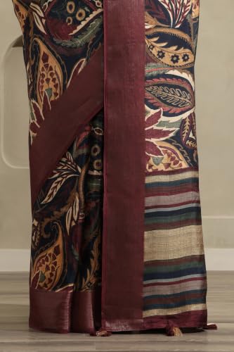 Soch Womens Multicolour Viscose Botanical Printed Saree