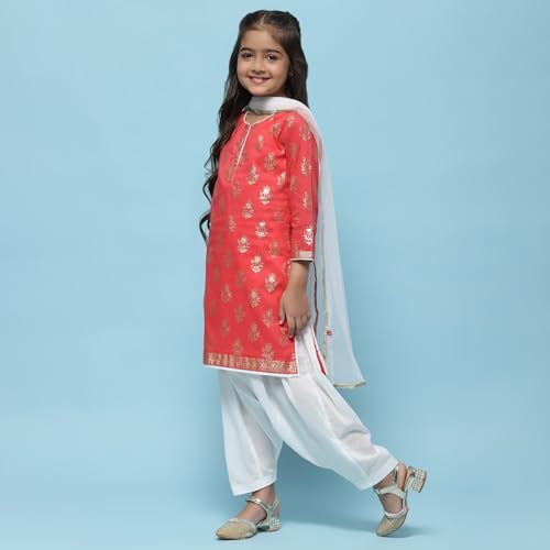 Biba Girls Cotton PRINTED STRAIGHT Suit Set (KWCOLOR IMPRINTS2953E_RED_3), 2-3 Years
