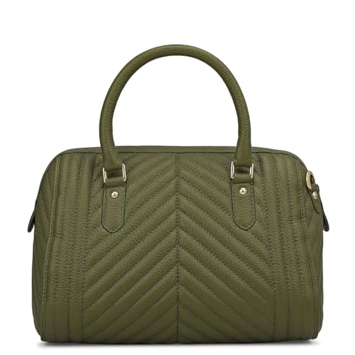 Da Milano Leather Satchel for Women - Green