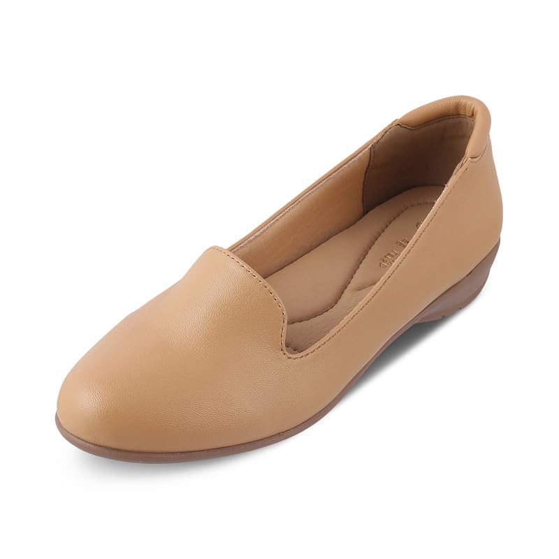 tresmode Asamsy Beige Women's Tassel Mules - Chic, Comfortable & Vegan-Friendly Flats in Size 7 UK / 40 EU