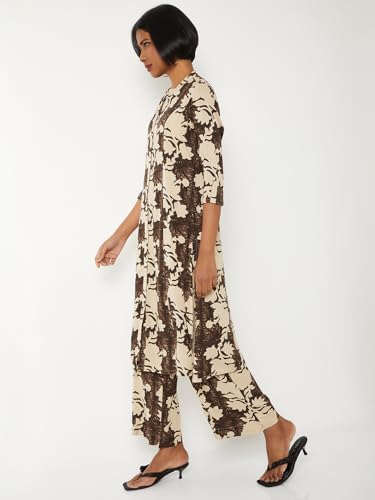 Max Women Floral Print A-line Kurta Set (Brown_M)