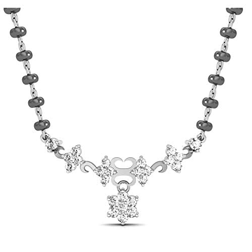 AVSAR 18k (750) White Gold and Solitaire Mangalsutra for Women