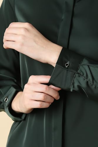 Women Green Solid Long Sleeves Shirt