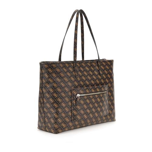 GUESS Brown Logo Printed Power Play Large Tech Tote Bag
