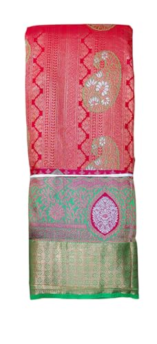 VFCollections Women's Kanchipuram Silk Pure Pattu Sarees With Blouse (VFC521-1)