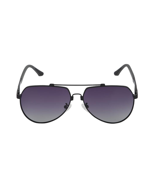 Carlton London Black Toned with Blue Polarised Lens Aviator Sunglass for mens