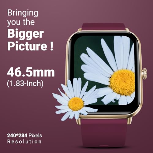 Fire-Boltt Ninja Call Pro Plus Fusion Smart Watch 1.83 inch with Bluetooth Calling, AI Voice Assistance, 100 Sports Modes IP67 Rating, 240 * 280 Pixel High Resolution (Wine)