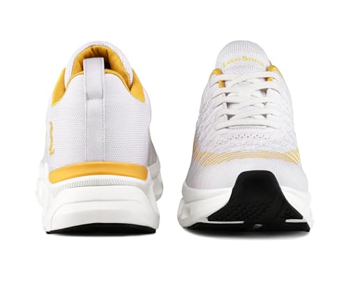 LOUIS STITCH Men’s Cosmic Yellow Lightweight Knitted Athleisure Sport Shoes | Casual Lace-Up Sneaker and Athleisure Wear | Perfect for Casual, Gym & Travel Wear | LS-AT-RFKN | UK-8