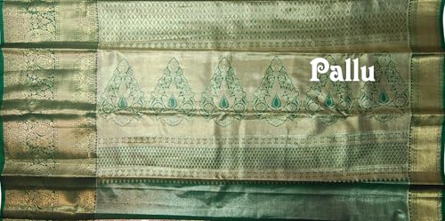 VFCollections Women's Kanchipuram Silk Pure Pattu Sarees With Blouse (VFC722-6)