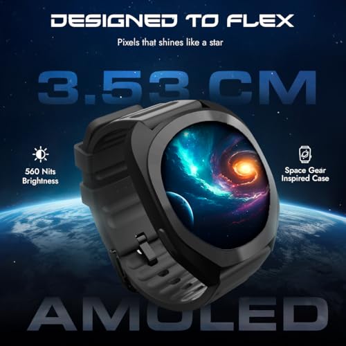 Fastrack Cosmix 1.32" AMOLED Display Metal Case Smart Watch with Heart Rate Monitor,AI Watchface & Chat,Push Button Interactions,BT Calling,IP68 Water Resistant Upto 5 Days Battery Life -Copper Clay