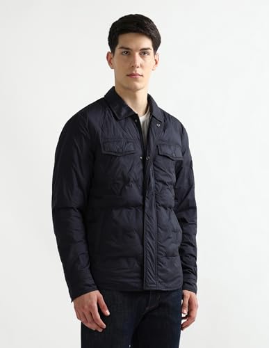 Arrow Sports Men's A-Line Coat (ASAKJK4788_Navy