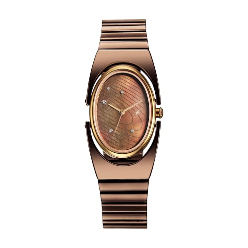 Fastrack UFO Quartz Brown Shaped Dial Girls Watch | Brown Colour Band | Watches for Girls Analog - 6318KM02