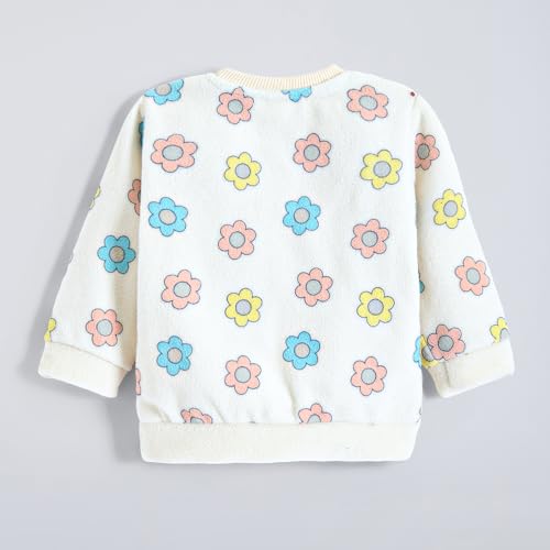 Hopscotch Girls Full Sleeves White 2-Pc Floral Pajama Set for Age (12-18 Months)