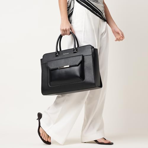 Fastrack PowerPlay laptop Tote | Women’s Faux-Leather laptop Tote Bag | 15'' Padded Laptop Section, Center Zip Compartment & External Quick-Access Pockets