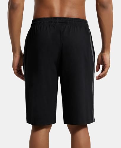 Jockey Men's Cotton Shorts (9426-0103-BLACK Black L)