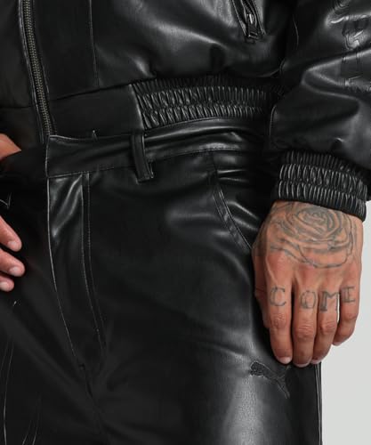 Puma | Super Oversized Pleather Pants | Black | 34