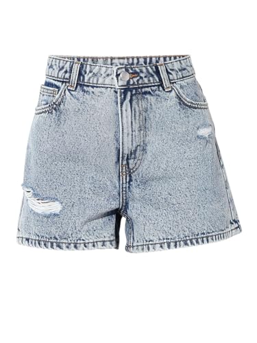 ONLY Women's Regular Fit High-Rise Blue Shorts