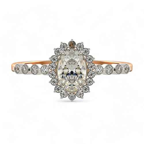 VALANOVA Hallmarked 14K Gold & Certified Lab Grown Diamond 0.66cts | Ring For Women's/Girls | Stylish & Elegant | VGR0463V | Ring Size: 18