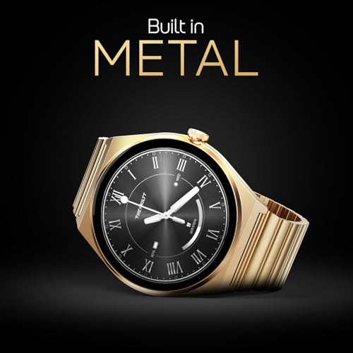 Fire-Boltt Phoenix Nova Smartwatch 1.43” Slim Super AMOLED Display, 466x466 Pixel Always-On Display, Bluetooth Calling, Health Tracker for Men & Women Imperial Gold