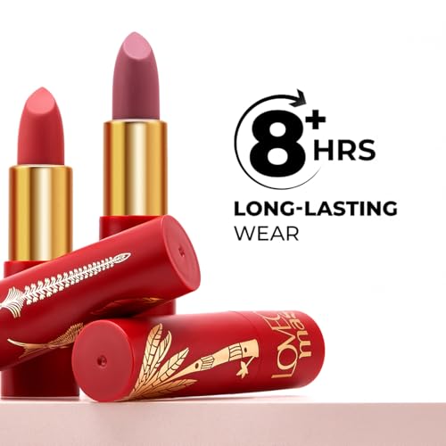 LoveChild Masaba 90s Drip Pantastic (Wine Red) Luxe-Matte Lipstick with Intense One-Swipe Color Payoff in High-Pigment HD Crème Matte Formula, 4gm