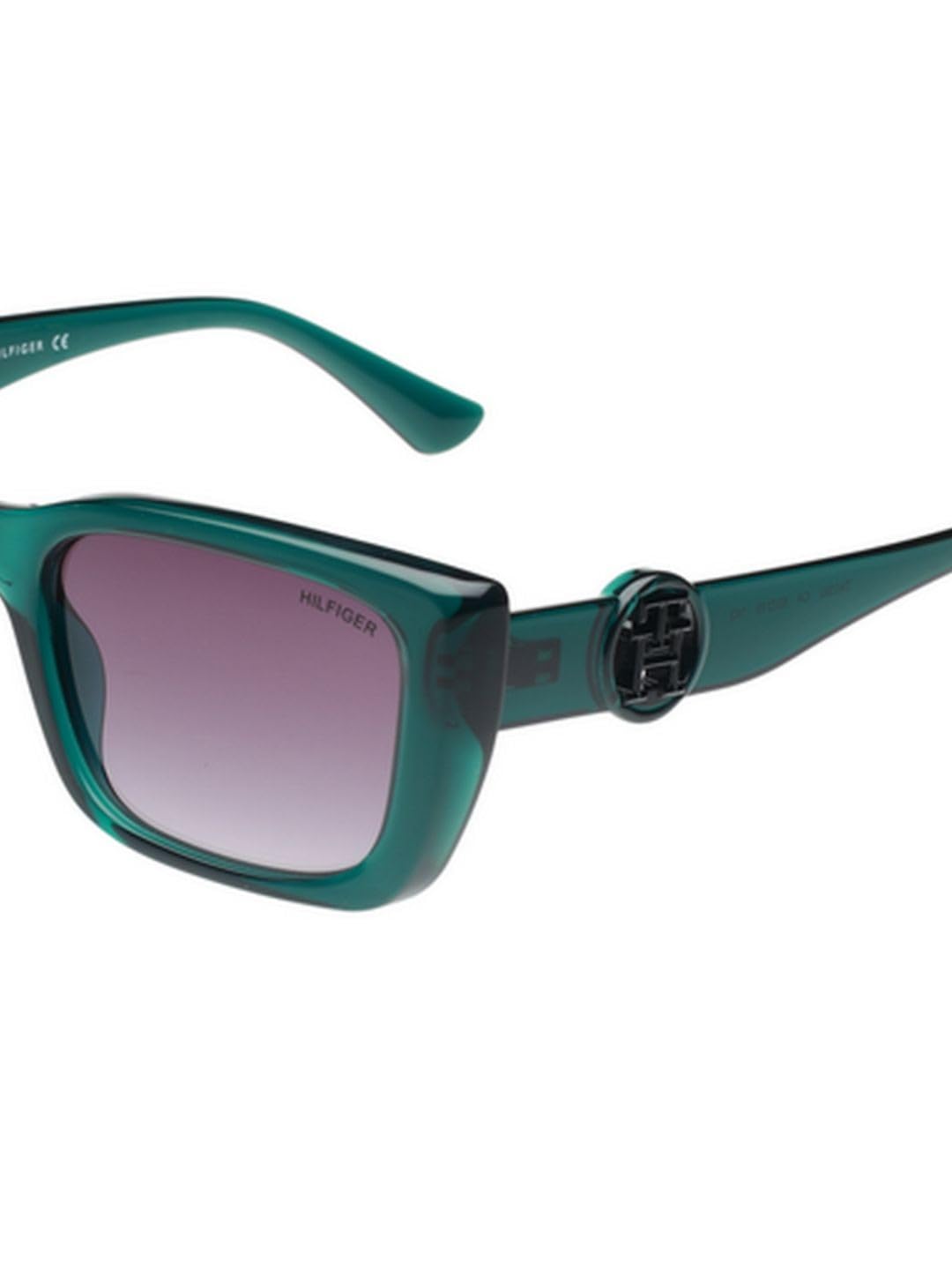 Tommy Hilfiger Sunglasses | Purple Lens | Green Frame | Full Rim Square Shape Branded Latest and Stylish Non Polarized Eyewear | 100% UV Protection | Women Sunglasses| Size Medium | TH 1592 C4 53