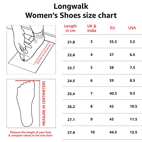 Longwalk Women and Girls Sneakers, Walking Gym Running White Shoes
