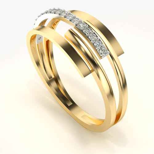 VALANOVA Hallmarked 18K Gold & Certified Lab Grown Diamond 0.13cts | Ring For Women's/Girls | Stylish & Elegant | VGR0246A | Ring Size: 17