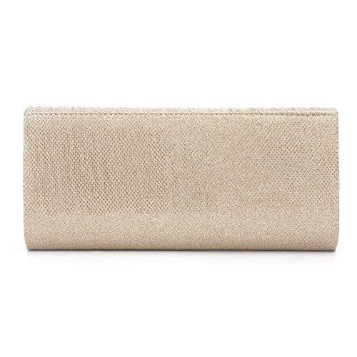 LOOM TREE® Women Evening Bag Party Banquet Glitter Bag Chain Shoulder Bag Champagne | Womens Handbags & Bags