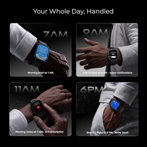 Noise New Launch ColorFit Ultra 4 Smartwatch with BT Calling, 1.96" AMOLED Always-On Display, AI Transcription & Voice Commands, Metal Body, 10m Water Resistant, Heart Rate Monitor (Elite Black)