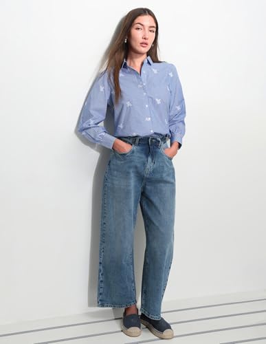 Relaxed Striped Shirt with Embroidery