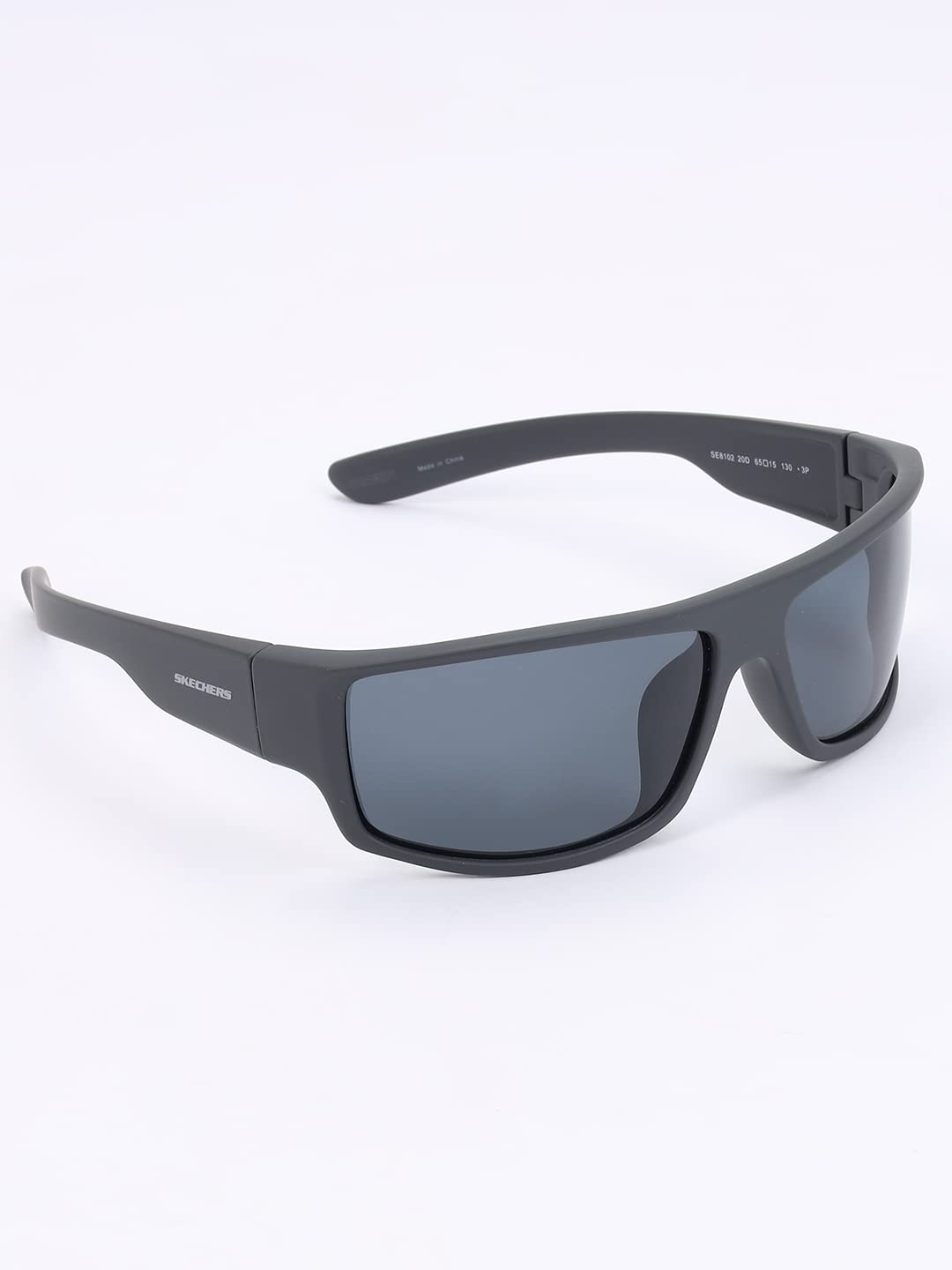 Skechers Men's Sporty Uv Protected Rectangle Grey Sunglasses - Se8102 65 20D L