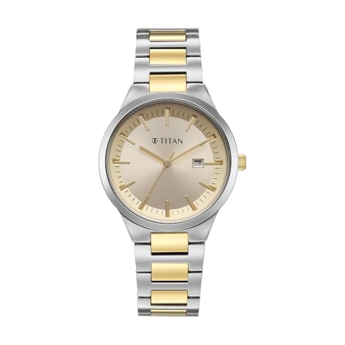 Titan Workday Wonders 2 with Lt Champ Dial Rose Gold & Silver Metal Strap Watch for Women - 95369BM01