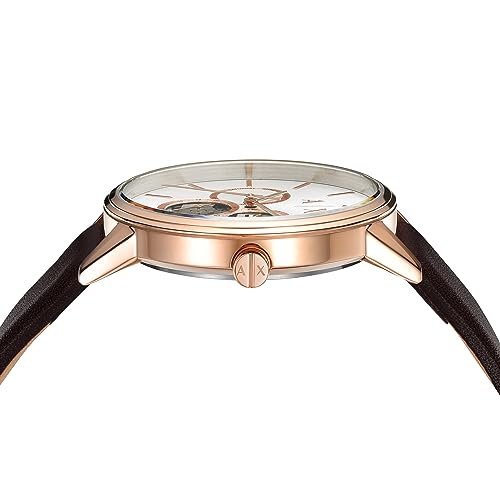 Armani Exchange Analog Silver Dial Men's Watch-AX2756 Genuine Leather, Brown Strap