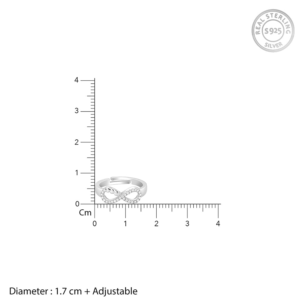 GIVA 925 Silver Infinity Heart Ring, Adjustable | Gifts for Women and Girls | With Certificate of Authenticity and 925 Stamp | 6 Months Warranty*