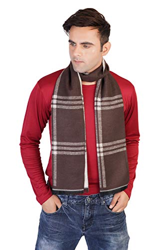 MUFFLY Woven Reversible Printed Men's Wool & Acrylic Muffler Warm Cashmere Wrap Shawl